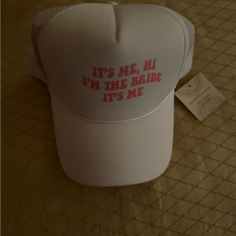 Altar'd State White and Pink Bride Hat